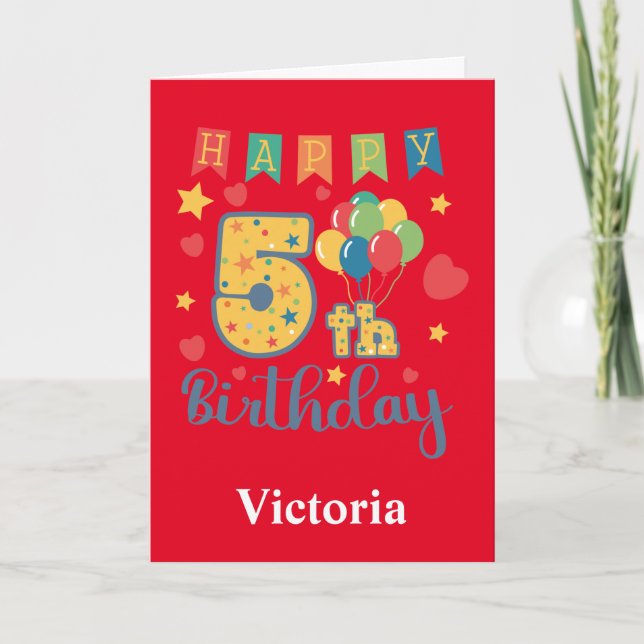 Happy 5th Birthday Card (Front)