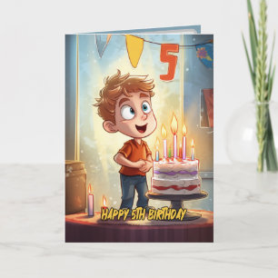 Happy 5th Birthday Card for Boys