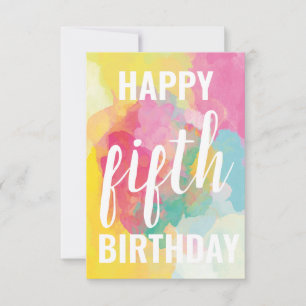 Happy 5th Birthday Card ("Watercolour Gradients")