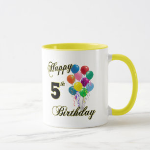 Happy 5th Birthday Coffee Mugs and Cups