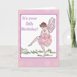 Happy 5th Birthday Fairy for Girl Card