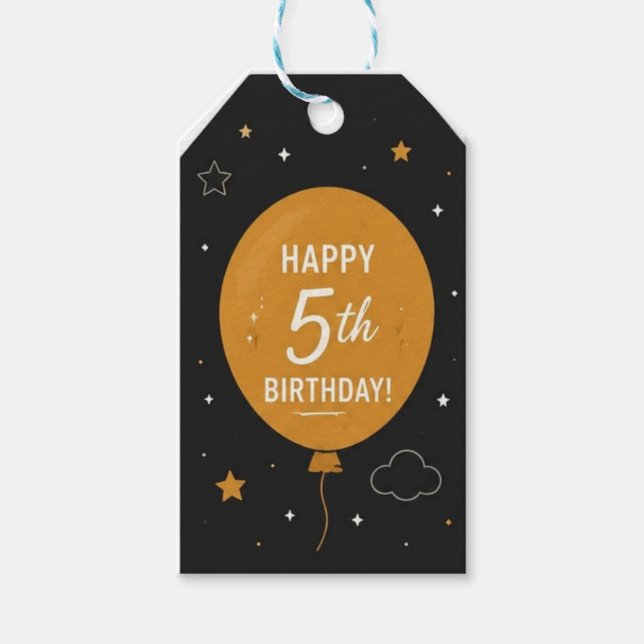 Happy 5th Birthday Gift Tag (Front)