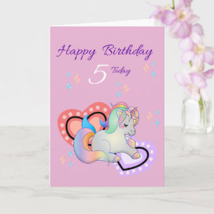Happy 5th Birthday Girl Card