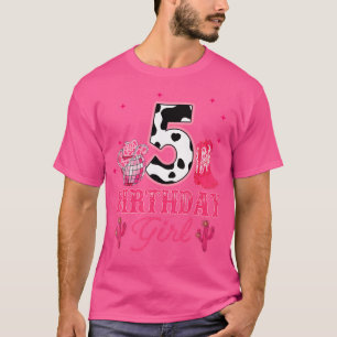 Happy 5Th Birthday Girl Rodeo Western Cowgirl Cowb T-Shirt