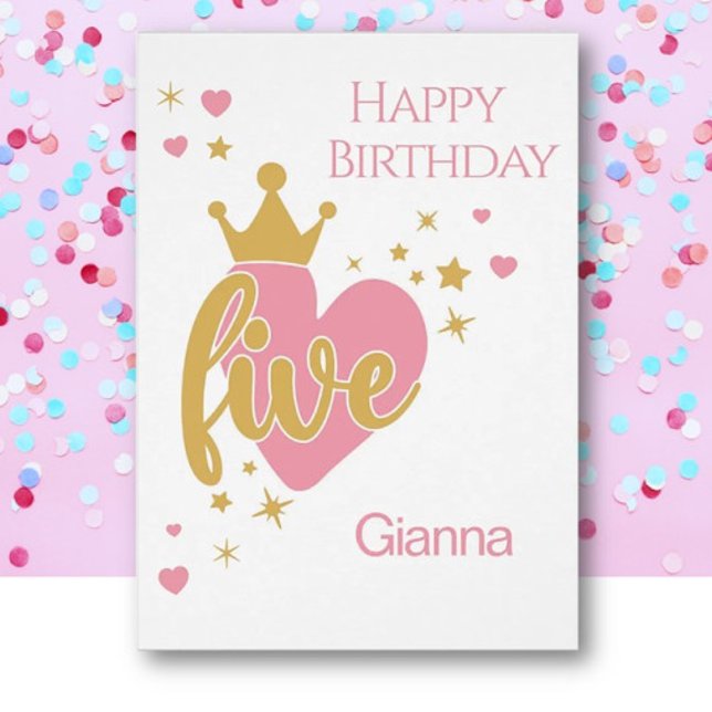 Happy 5th Birthday personalized card (Creator Uploaded)