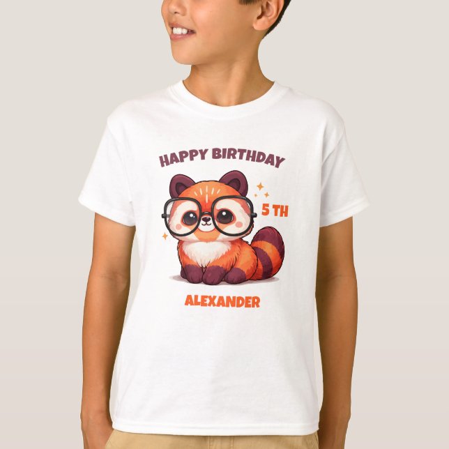 Happy 5th Birthday Red Panda T-Shirt (Front)
