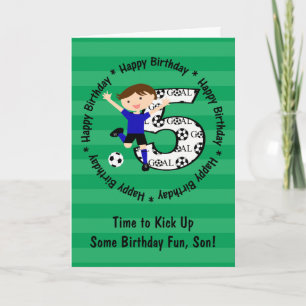 Happy 5th Birthday Round Soccer Goal Card