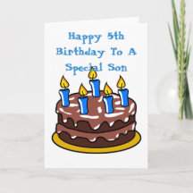 Happy 5th Birthday To a Special Son Chocolate Cake