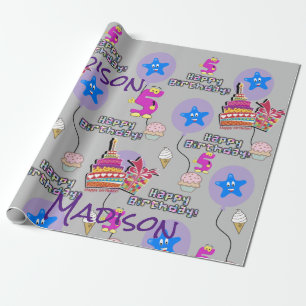 Happy 5th Birthday Wrapping Paper Balloons #5