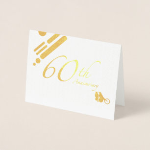 Happy 60th Anniversary Mod Birds Foil Card