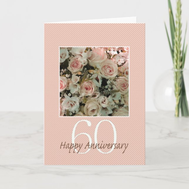 Happy 60th Anniversary roses Card (Front)