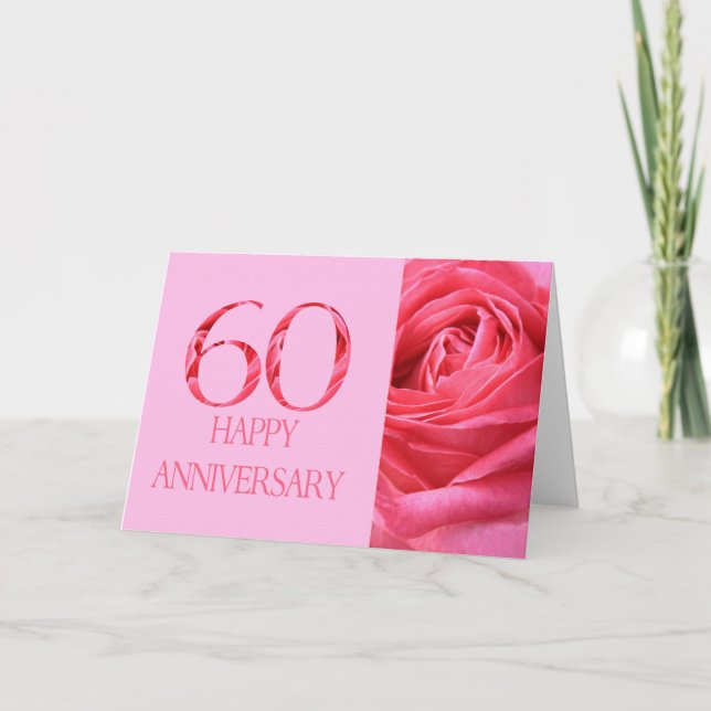 Happy 60th Anniversary roses Card (Front)