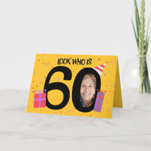 Happy 60th Birthday Big 60 Picture Frame Holiday Card