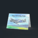 Happy 60th Birthday Brother Vintage Aeroplane Card<br><div class="desc">A happy birthday card for a brother or anyone who enjoys flying featuring a vintage Air Force aeroplane with a blue and white roundel symbol on the side with the pilot flying over rolling hills on a calm sunny day illustrated with watercolor. You can customise the card for a different...</div>