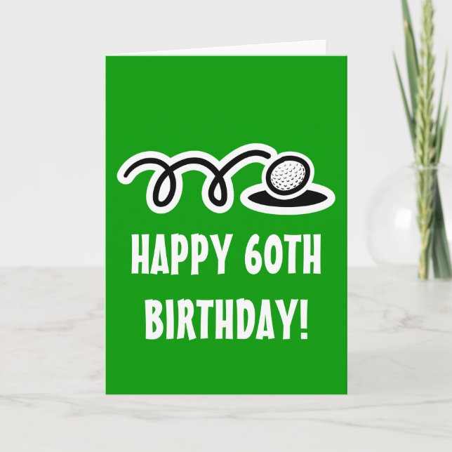 Happy 60TH Birthday card for golf enthusiasts (Front)