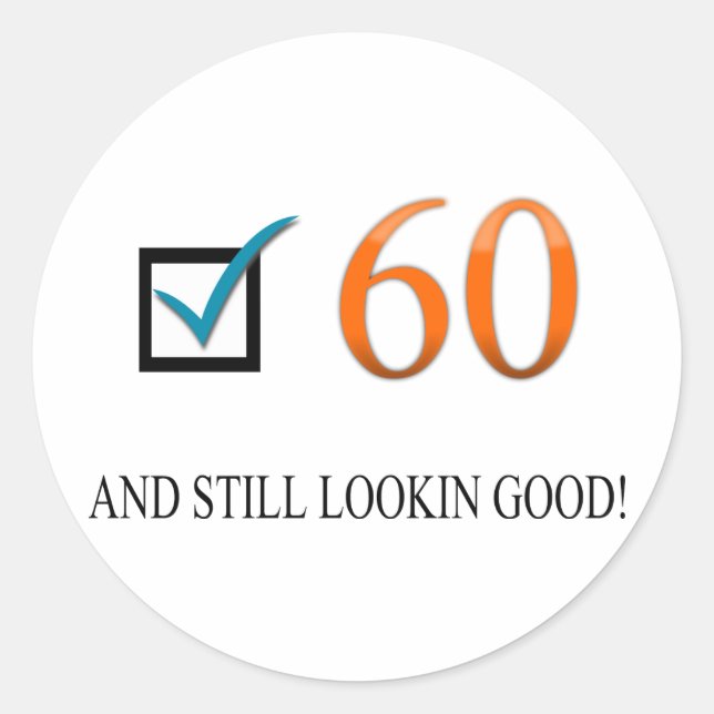 Happy 60th Birthday Classic Round Sticker (Front)