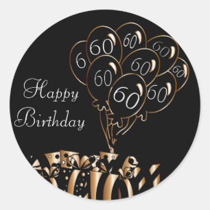 Happy 60th Birthday Classic Round Sticker