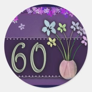 Happy 60th Birthday Classic Round Sticker