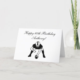 Happy 60th Birthday Football Sports Thank You Card