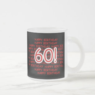 Happy 60th  Birthday Frosted Glass Coffee Mug