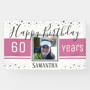 Happy 60th Birthday Fun Bold Confetti Banner