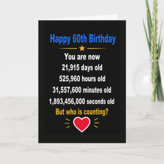 Happy 60th Birthday Funny Milestone gifts Card