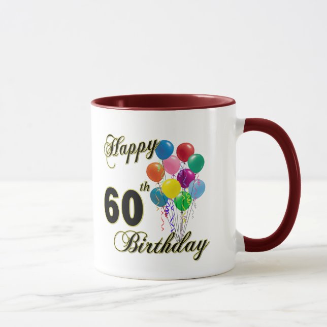 Happy 60th Birthday Gifts and Birthday Apparel Mug (Right)