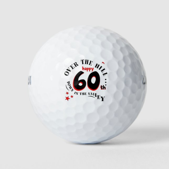 Happy 60th Birthday Golf Balls (Front)