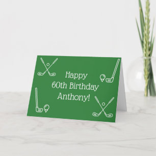 Happy 60th Birthday Golfer Sports Par Thank You Card
