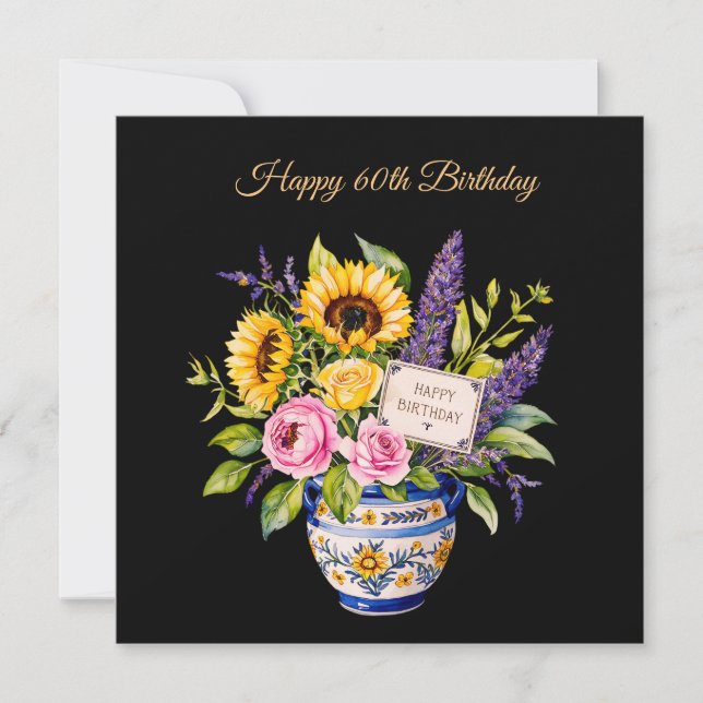 Happy 60th Birthday. Greeting Card (Front)