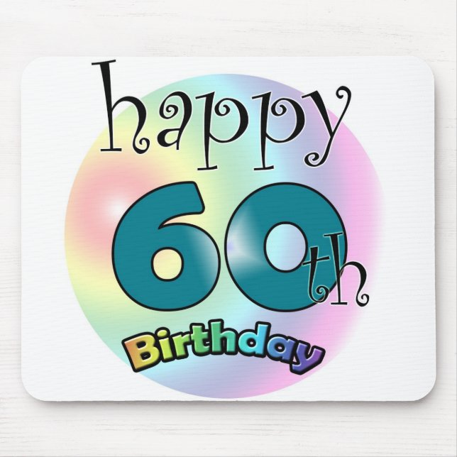 Happy 60th birthday mouse mat (Front)