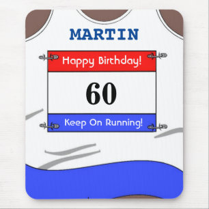 Happy 60th Birthday  Mouse Mat for a Runner