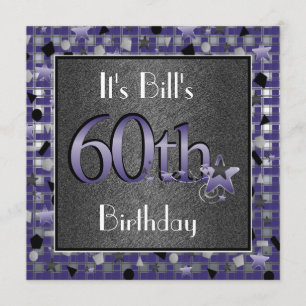Happy 60th Birthday Party Invitation Personalised