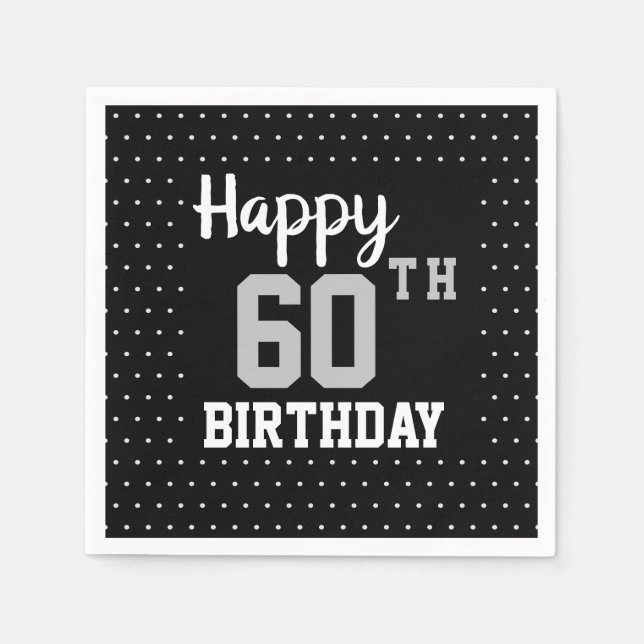 Happy 60th Birthday Party Napkin (Front)