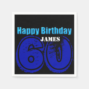 Happy 60th Birthday Personalised Paper Napkin