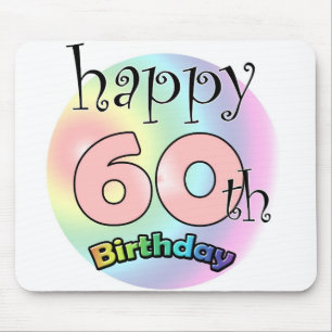 Happy 60th birthday (roze) mouse mat