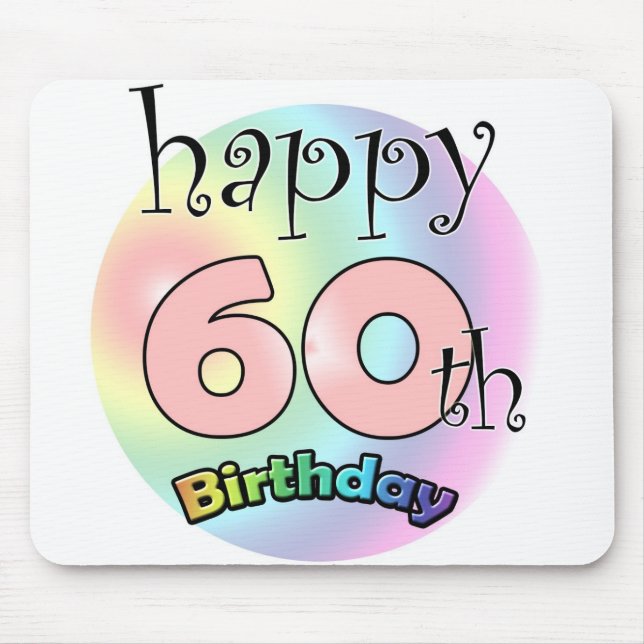 Happy 60th birthday (roze) mouse mat (Front)