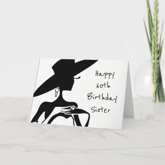 HAPPY **60th** BIRTHDAY ***SISTER*** CARD (Front)