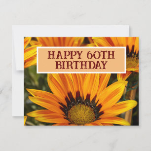 HAPPY 60TH BIRTHDAY SUNFLOWER FLOWER INVITATION