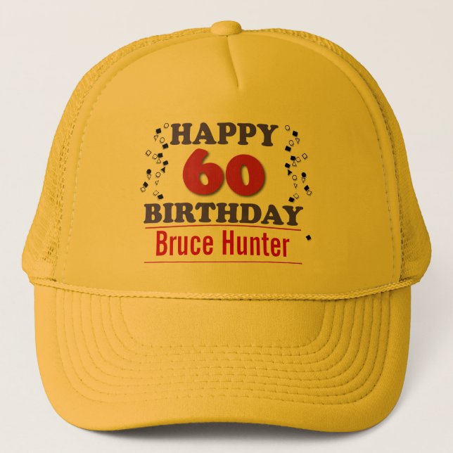 Happy 60th Birthday Trucker Hat (Front)