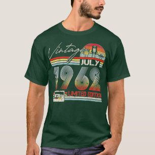 Happy 60th Birthday Vintage July 1962 60 Years Ol T-Shirt