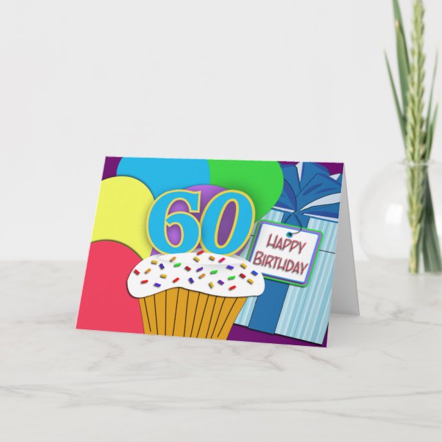 Happy 60th Birthday Wishes Card (Front)