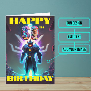 Happy 60th Levelling Up Hero Birthday Card