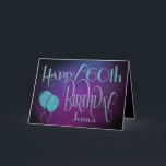 Happy 60th Name Purple Teal Mystical Birthday Card<br><div class="desc">An elegant design with a mystical feel to say Happy 60th Birthday. Happy Birthday is set in an decorative script typography in shades of blue, and the age is in a cordinating typeface along with your recipient’s name, on a watercolor style background in shades of purple. You can change the...</div>