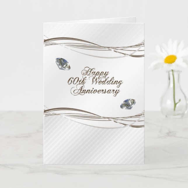 Happy 60th Wedding Anniversary Card (Small Plant)