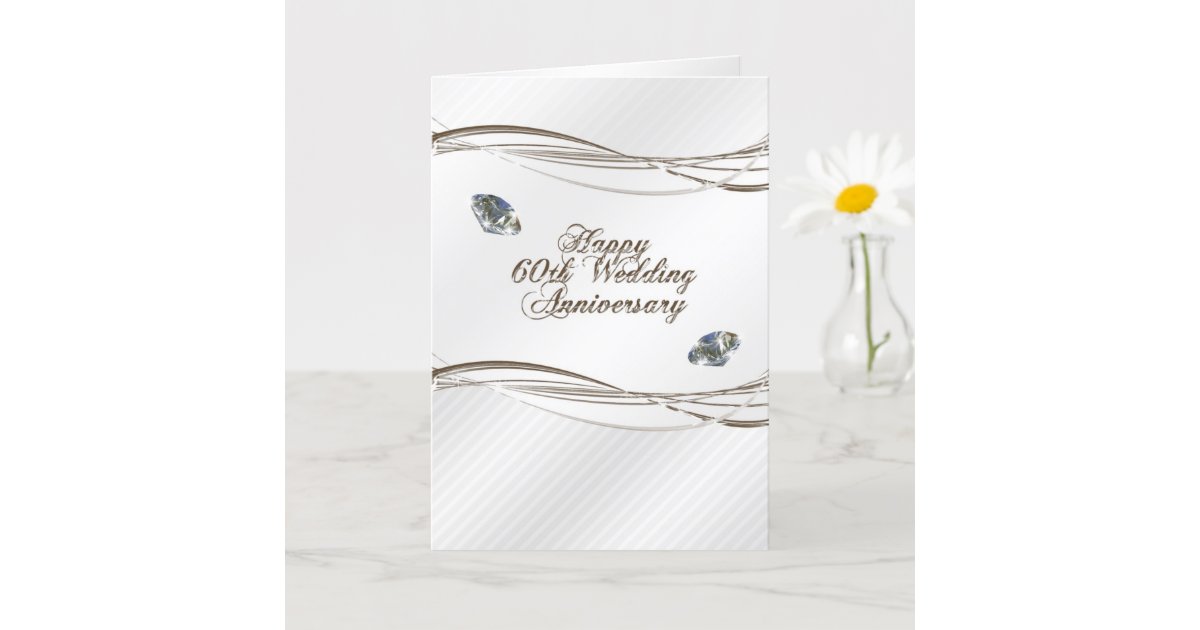 Happy 60th Anniversary Card Diamond, 2 Love Birds
