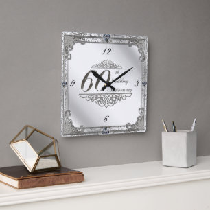 Happy 60th Wedding Anniversary Clock