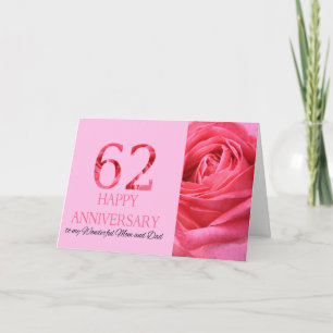 Happy 62nd Anniversary roses for Mum and Dad Card