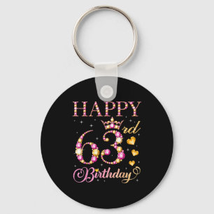 Happy 63rd Birthday 63 Years Old Men Women Birthda Key Ring