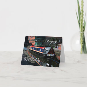 Happy 63rd Birthday canal boat Card